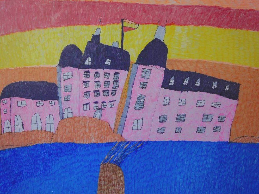 Das Schwetzinger Schloss, gemalt von Conny Wolf.
